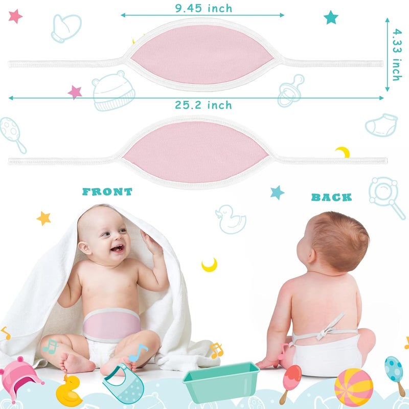 Hoolerry 8 Pcs Baby Belly Band Newborn Infant Comfort Cotton Belly Binder Wraps for Baby Umbilical Cord Cover Band Umbilical Cord Belt for 0-12 Months Infant Boy Girl Gift, 4 Color - Image 2